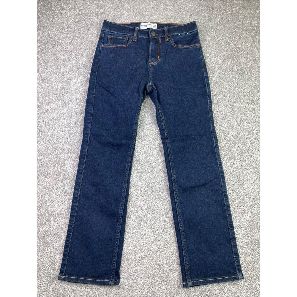 Abercrombie Kids Jeans Girl’s 9/10 Straight Adjustable Waist Dark Wash Stretch